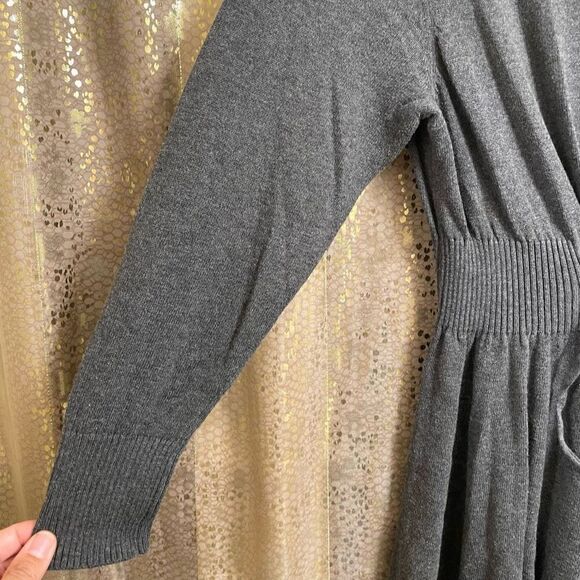 Torrid Charcoal Gray Mini Sweater Long Sleeve Lace-Up Dress, 00 M/10 - Picture 5 of 10